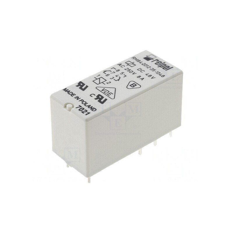 Releu Electromagnetic DPDT 48VDC 8A PCB | Electronic-mag.ro | Componente Electronice