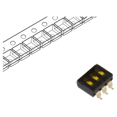 Comutator DIP-SWITCH SMD 2 Pozitii 24V | Electronic-mag.ro | Componente Electronice