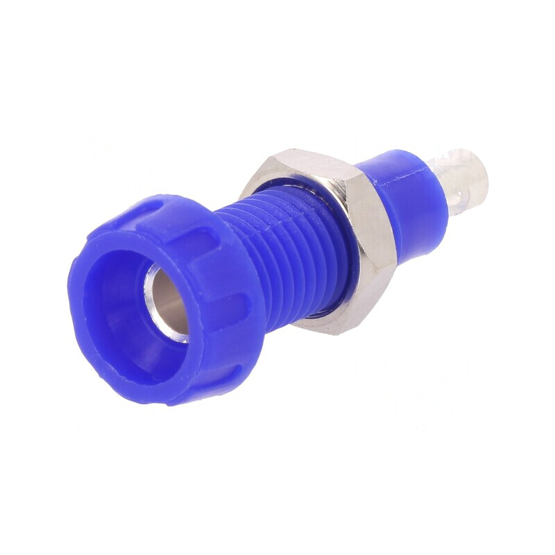 Soclu Banană 4mm Albastru 10A 250V | Electronic-mag.ro | Componente Electronice