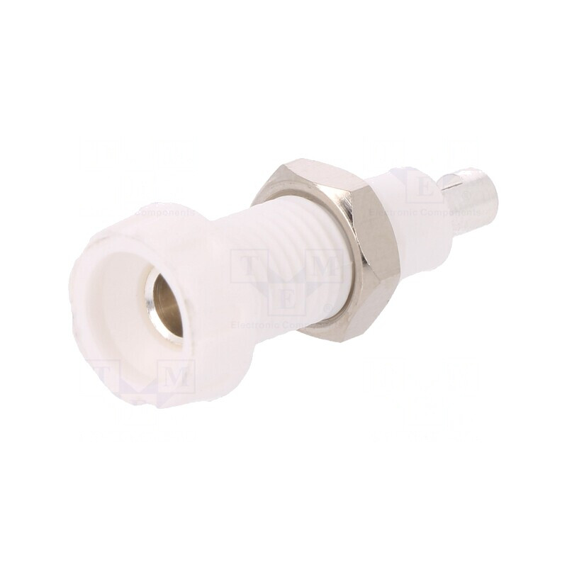 Soclu Banană 4mm Alb Nichelat 10A 250V | Electronic-mag.ro | Componente Electronice Soclu Banană 4mm Alb Nichelat 10A 250V | Electronic-mag.ro | Componente Electronice