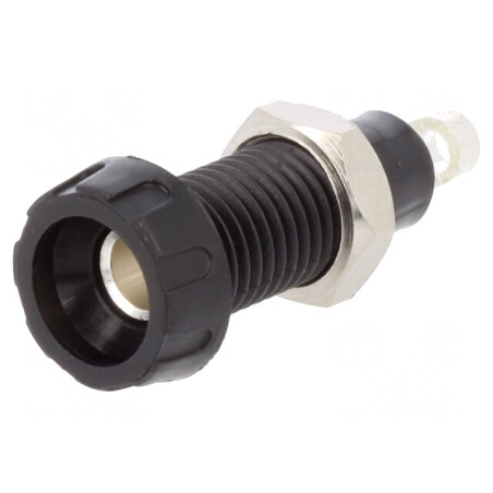 Soclu Banană 4mm Negru 10A 250V | Electronic-mag.ro | Componente Electronice