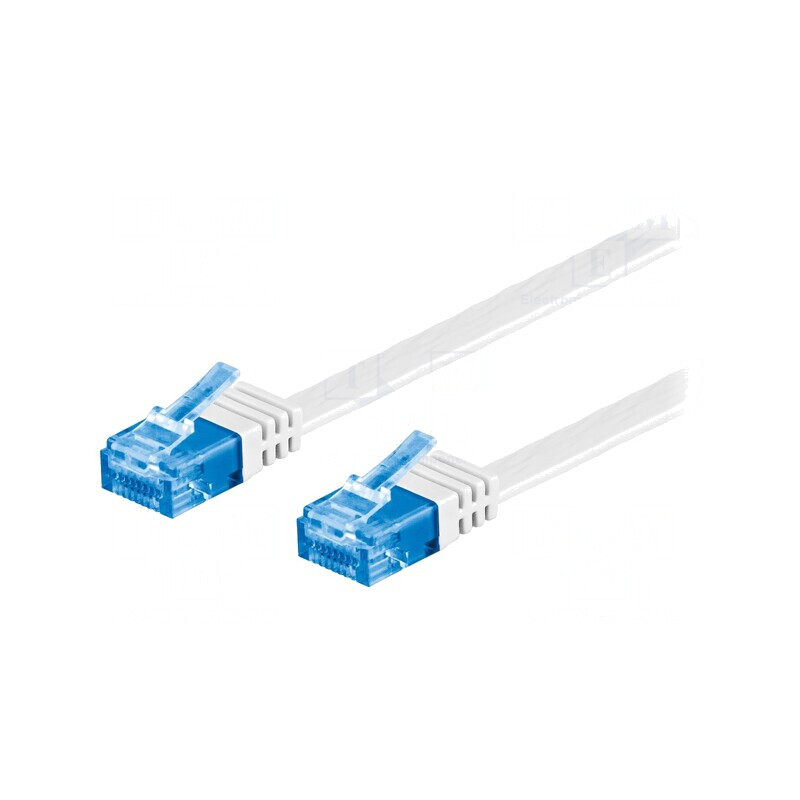 Patch Cord U/UTP Cat 6a Alb 1m | Electronic-mag.ro | Componente Electronice