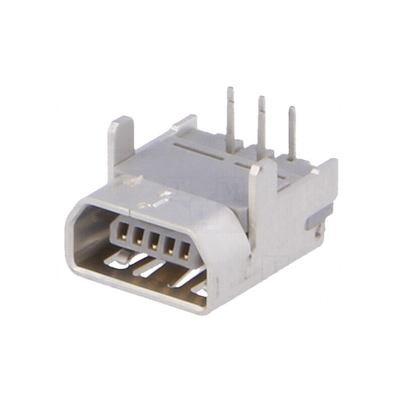 Soclu USB Mini AB 5-Pin 90° pentru PCB | Electronic-mag.ro | Componente Electronice