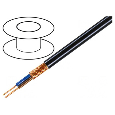 Cablu Ecranat 1x1mm2 Cupru Negru | Electronic-mag.ro | Componente Electronice