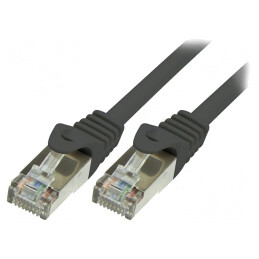 Patch cord rețea F/UTP Cat 5e negru 2m ecranat | Electronic-mag.ro | Componente Electronice