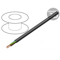 Cablu Electric Negru 3G0.75mm2 Cu Gumă 300V/500V | Electronic-mag.ro | Componente Electronice