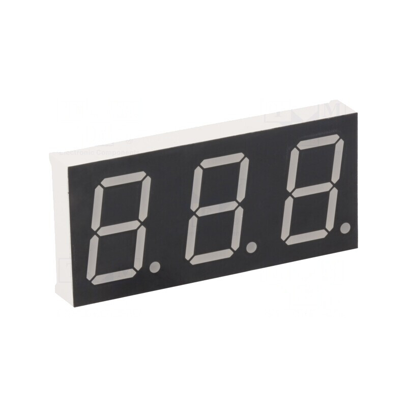 Afișaj LED 7 Segmente 20mm Roșu 3 Cifre Catod | Electronic-mag.ro | Componente Electronice