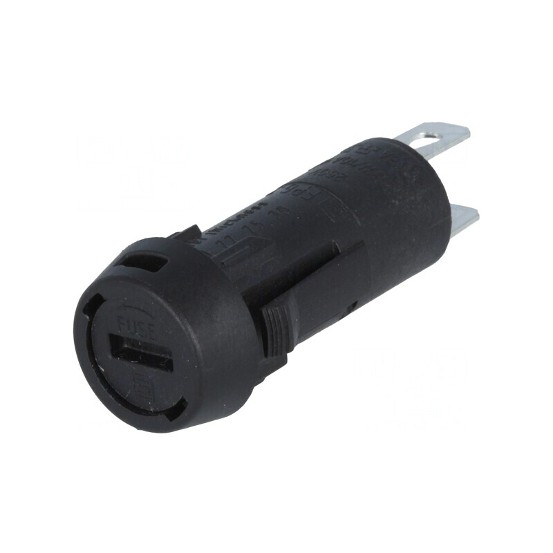 Clemă Siguranțe Cilindrice Neagră 5x20mm 10A 250VAC | Electronic-mag.ro | Componente Electronice