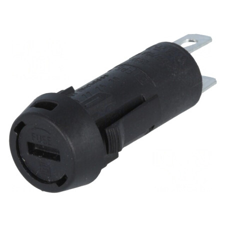 Clemă Siguranțe Cilindrice Neagră 5x20mm 10A 250VAC | Electronic-mag.ro | Componente Electronice