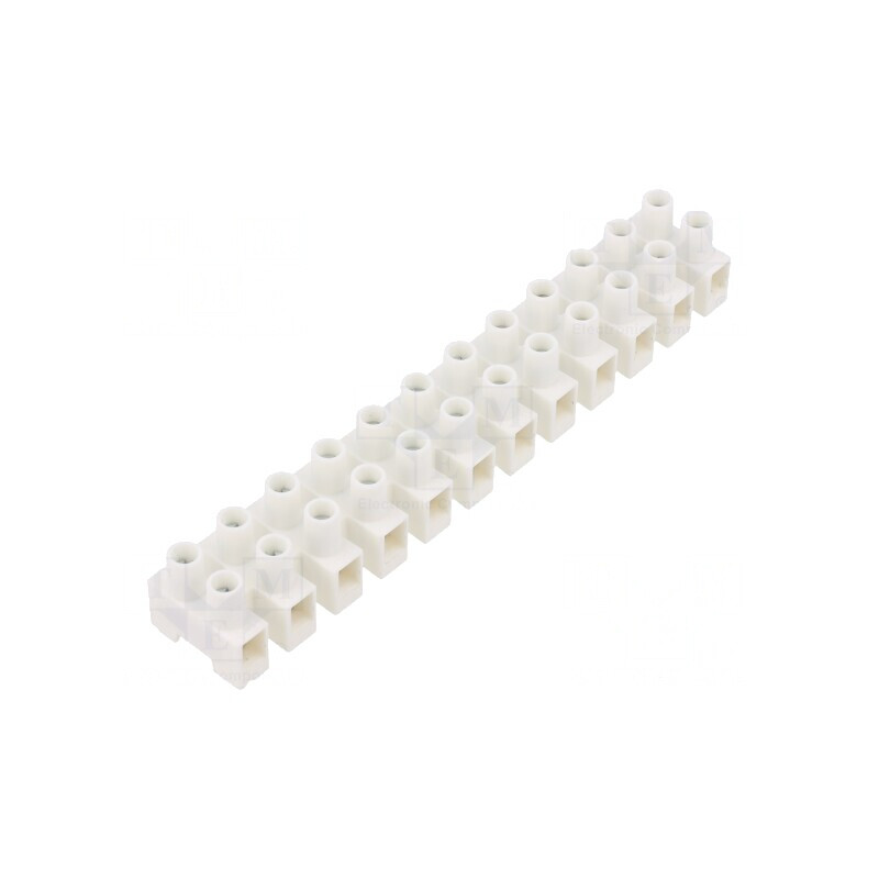 Regletă conexiuni terminal șurub 6mm2 400V 12 piste | Electronic-mag.ro | Componente Electronice