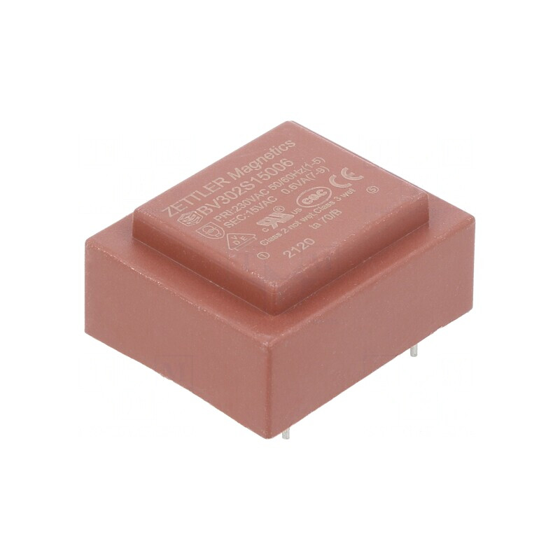 Transformator încapsulat 15V 40mA 230VAC PCB 0,6VA | Electronic-mag.ro | Componente Electronice