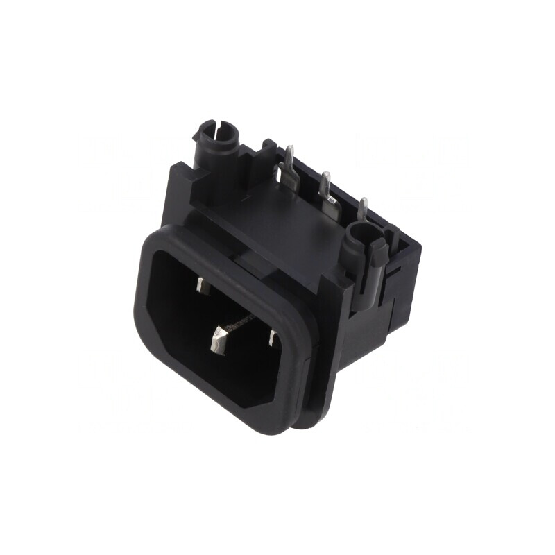 Conector Alimentare AC 10A 250V THT IEC 60320 | Electronic-mag.ro | Componente Electronice