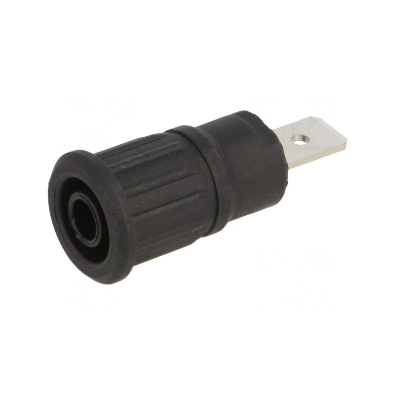 Soclu Banană 4mm 32A 1kV Negru pentru Panou | Electronic-mag.ro | Componente Electronice