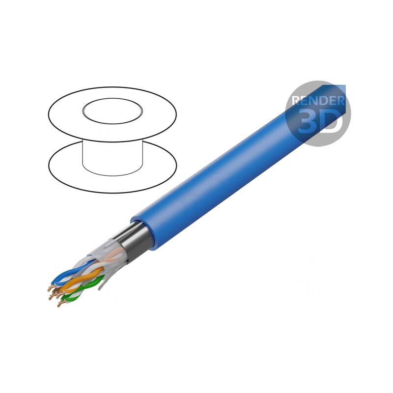 Cablu U/UTP Cat6a Cu LSZH Albastru 305m | Electronic-mag.ro | Componente Electronice
