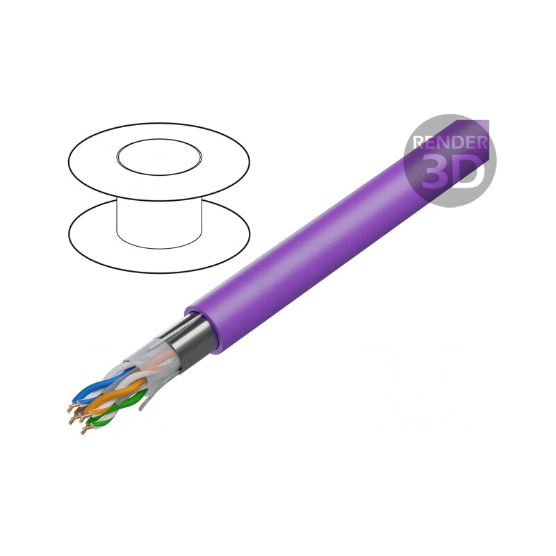 Cablu de rețea U/UTP Cat6a LSZH violet 305m | Electronic-mag.ro | Componente Electronice