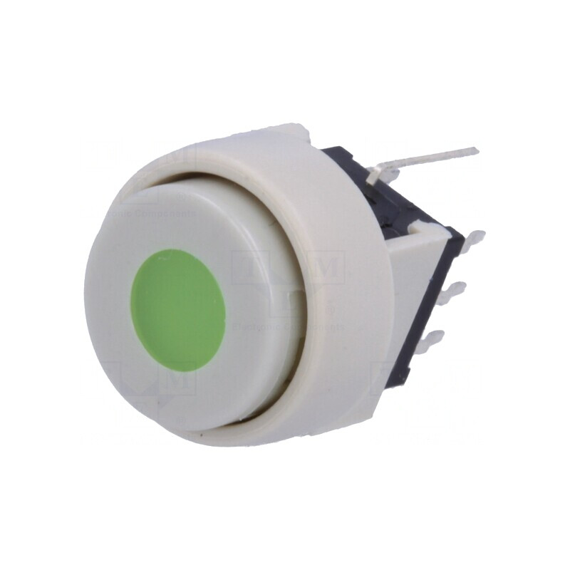 Comutator THT DPDT cu LED Verde 30V 0.1A Alb | Electronic-mag.ro | Componente Electronice