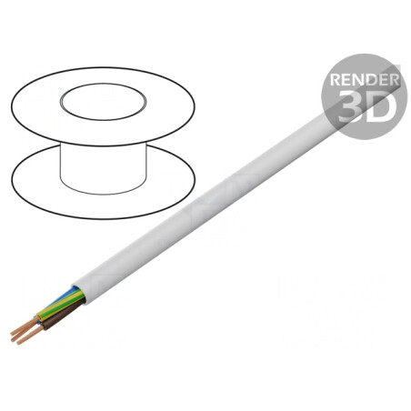 Cablu Electric Rotund Alb 3x0,75mm2 PVC 300V | Electronic-mag.ro | Componente Electronice