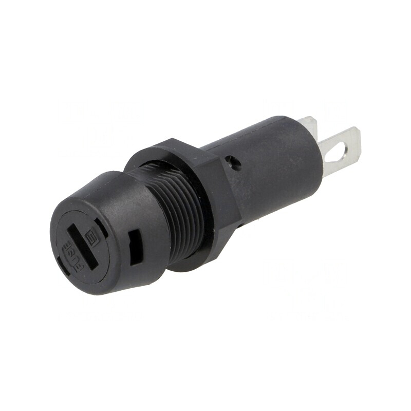 Clemă Siguranțe Cilindrice 10A Neagră 250VAC | Electronic-mag.ro | Componente Electronice