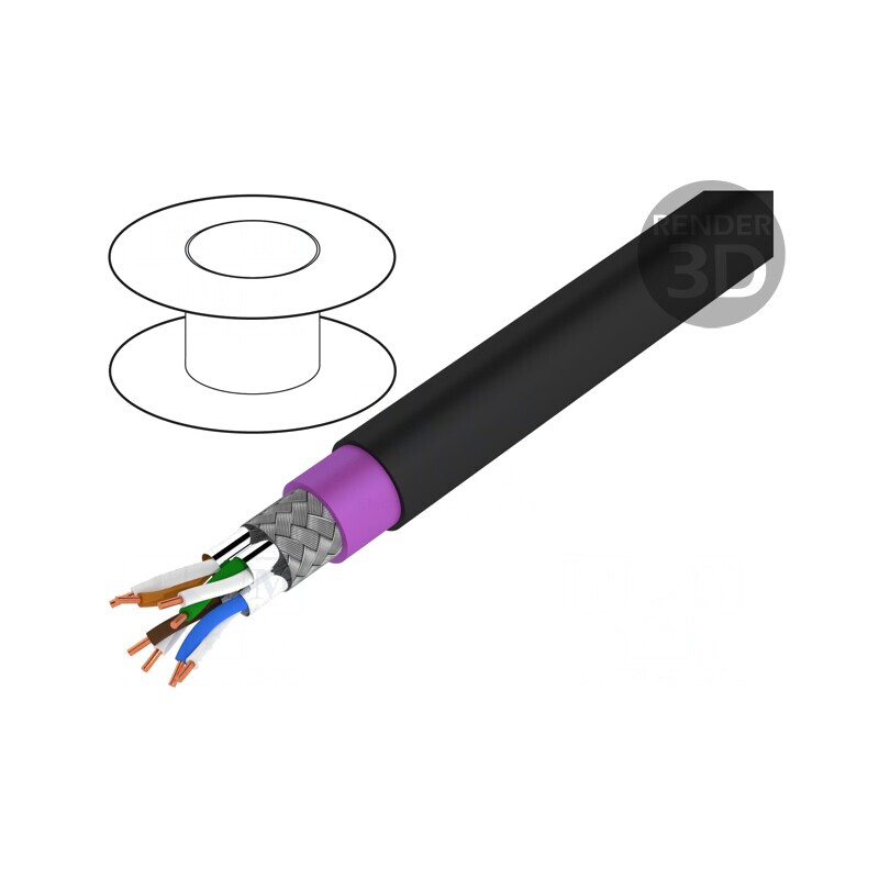 Cablu Ethernet Industrial Cupru PE S/FTP 4x2x23AWG | Electronic-mag.ro | Componente Electronice
