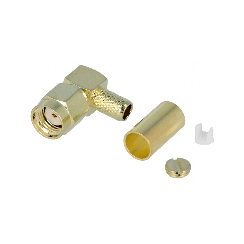 Mufă RP-SMA mamă 90° crimpată | Electronic-mag.ro | Componente Electronice
