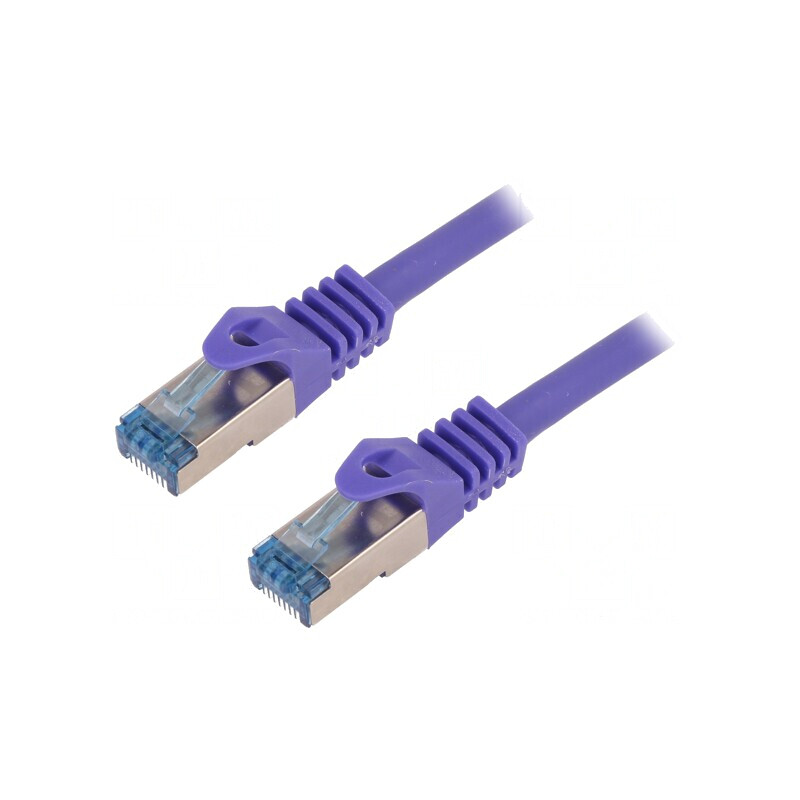 Patch cord S/FTP Cat6a LSZH Violet 0.5m | Electronic-mag.ro | Componente Electronice