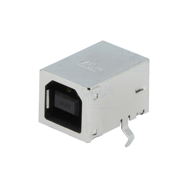 Soclu USB B PCB THT 4 pini 90° ecranat aurit | Electronic-mag.ro | Componente Electronice