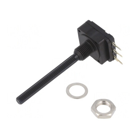Potentiometru Axial 100kΩ 200mW THT 4mm Plastic Mono Cărbune | Electronic-mag.ro | Componente Electronice