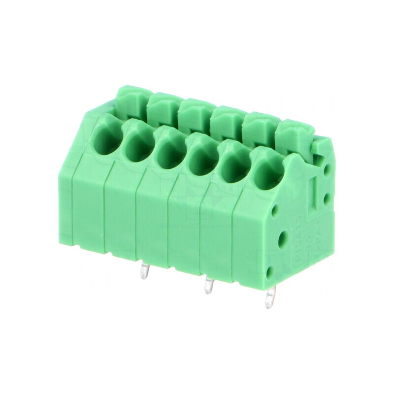 Regletă de conexiuni PCB 45° 3,5mm 6 piste 8A | Electronic-mag.ro | Componente Electronice