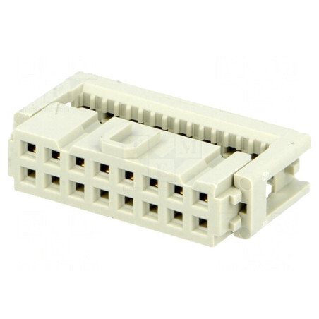 Mufă IDC Mamă 16-Pin pentru Cablu-Bandă 1,27mm Pas 2,54mm | Electronic-mag.ro | Componente Electronice