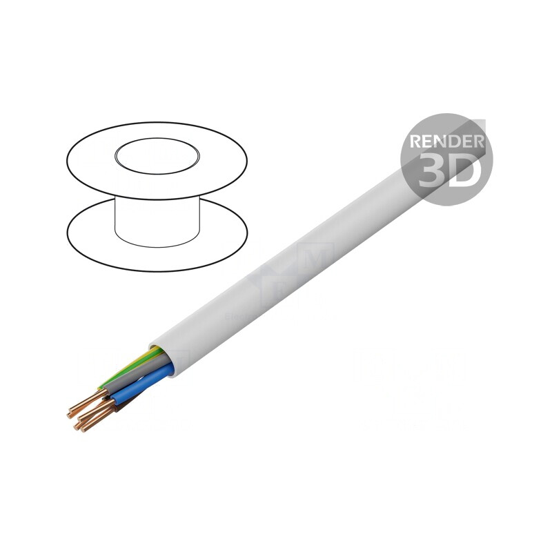 Cablu Electric YDY 5G1mm2 PVC Alb 100m | Electronic-mag.ro | Componente Electronice