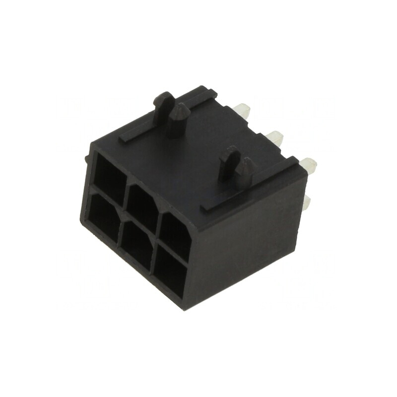 Soclu cablu-placă Mini-Fit Jr 4,2mm 6 pini 13A drept | Electronic-mag.ro | Componente Electronice