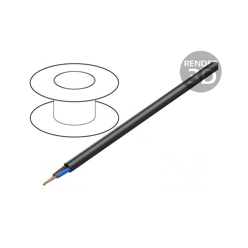 Cablu Electric Rotund Negru 2x1mm2 300/500V | Electronic-mag.ro | Componente Electronice