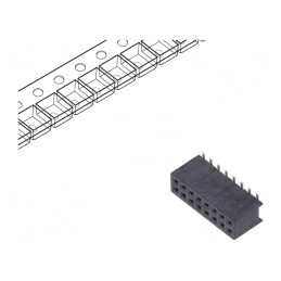 Soclu pini Minitek127 16 verticale 1,27mm mamă | Electronic-mag.ro | Componente Electronice