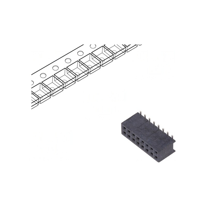 Soclu pini Minitek127 16 verticale 1,27mm mamă | Electronic-mag.ro | Componente Electronice