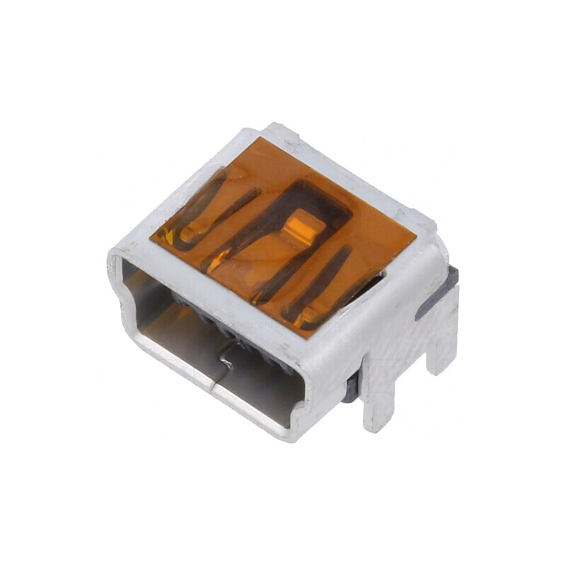 Soclu USB B mini PCB 5 pini 90° | Electronic-mag.ro | Componente Electronice