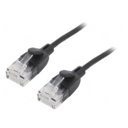 Patch cord UTP Cat6a Negru 1m Aurit | Electronic-mag.ro | Componente Electronice