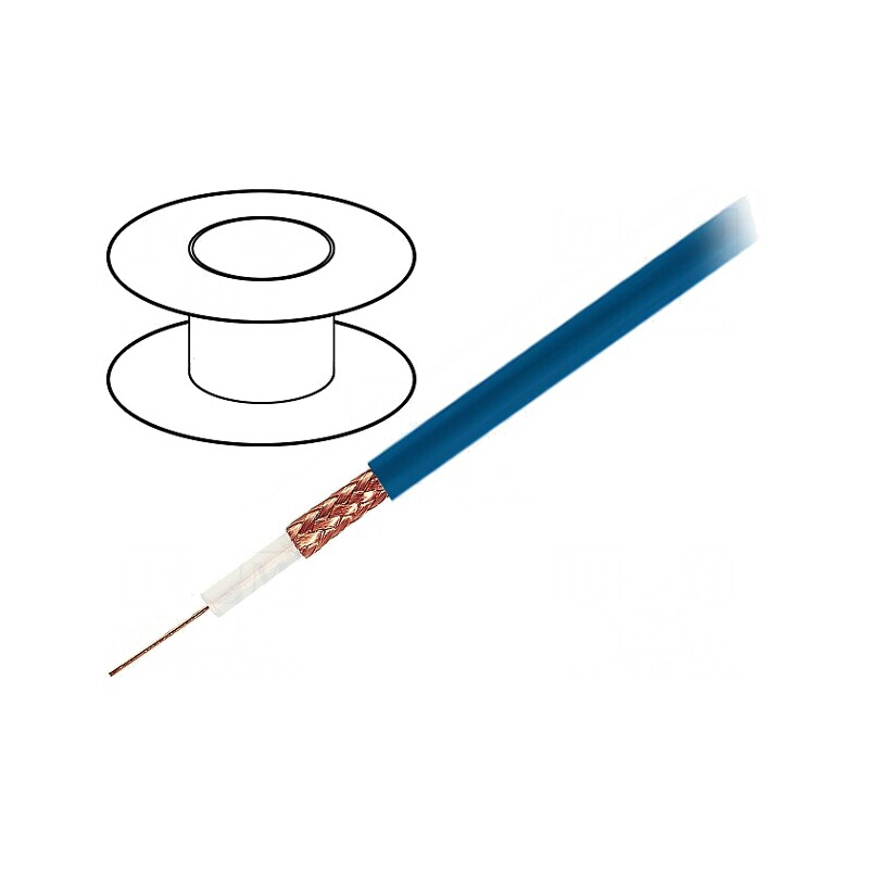 Cablu coaxial RG59 flexibil albastru 2kVAC | Electronic-mag.ro | Componente Electronice