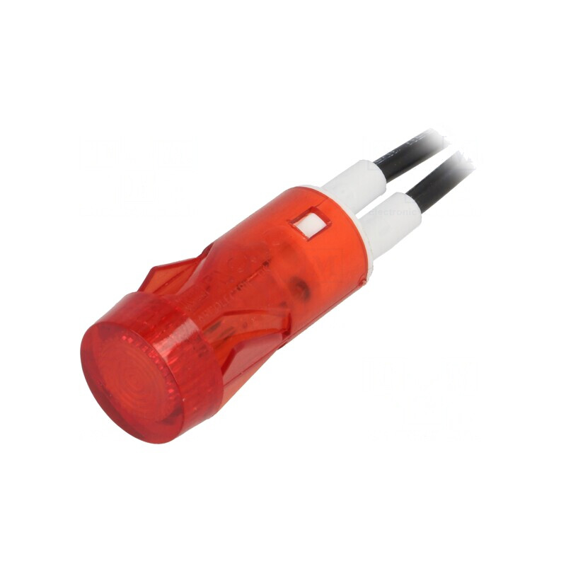 Lampă de control roșie cu neon 230VAC Ø12mm | Electronic-mag.ro | Componente Electronice