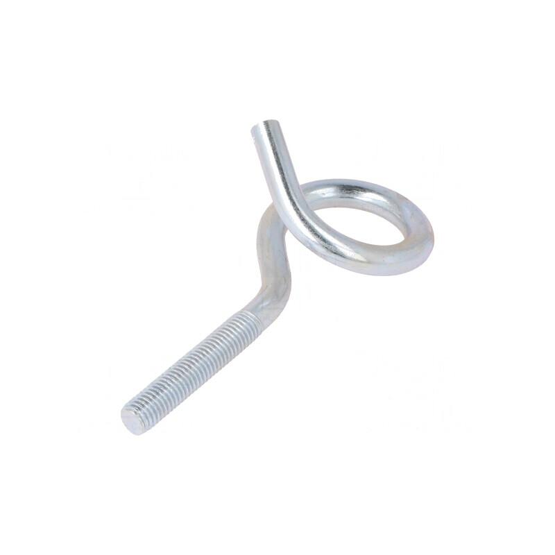 Cârlig inelar oțel zincat cu filet 50mm și lungime totală 120mm | Electronic-mag.ro | Componente Electronice