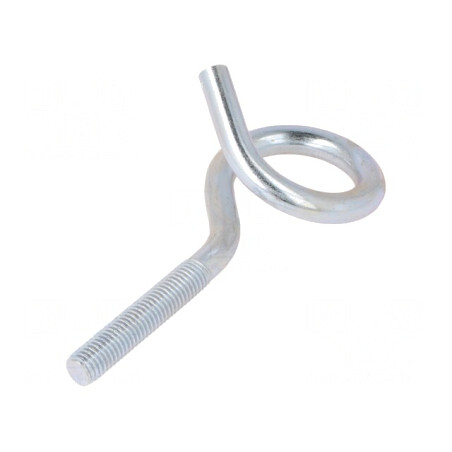 Cârlig inelar oțel zincat cu filet 50mm și lungime totală 120mm | Electronic-mag.ro | Componente Electronice