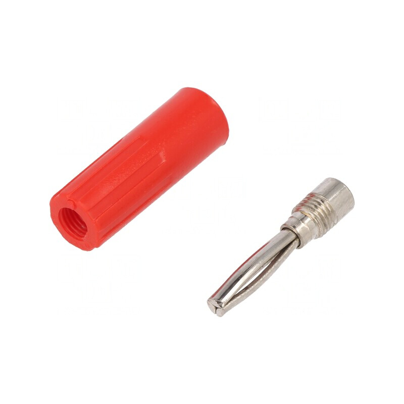 Mufă Banană 4mm 10A 50VDC Roșie Neizolată | Electronic-mag.ro | Componente Electronice