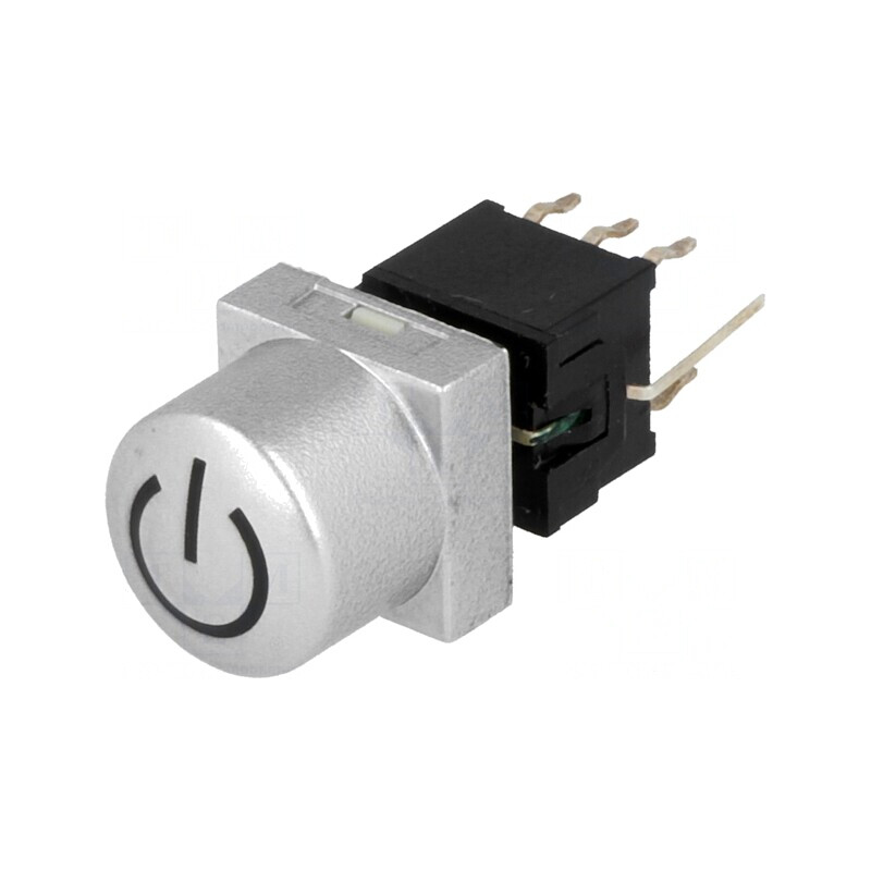 Tastatură Comutator cu LED Argintiu DPDT 0.1A 30VDC | Electronic-mag.ro | Componente Electronice