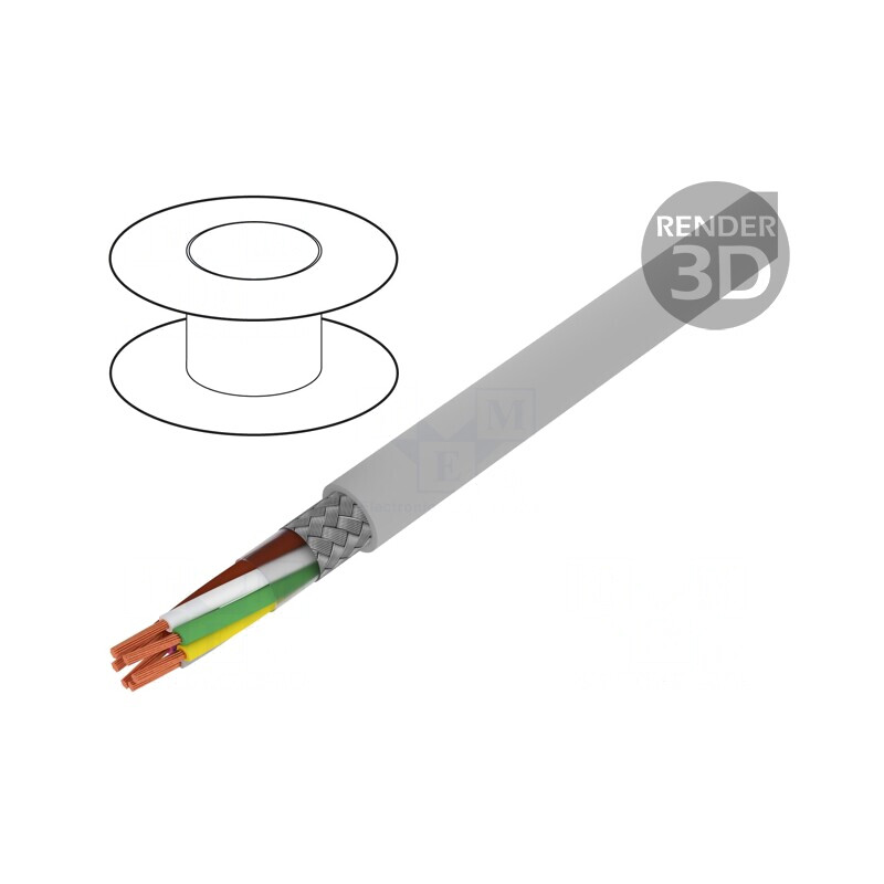 Cablu ecranat BiT LiYCY 6x0,5mm2 cu tresă de cupru cositorit | Electronic-mag.ro | Componente Electronice