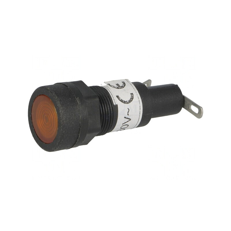 Lampă de control cu neon portocalie 230V Orif 12.5mm | Electronic-mag.ro | Componente Electronice