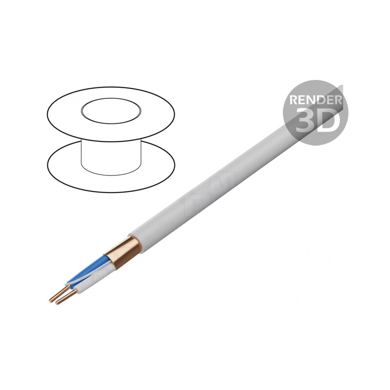 Cablu LON BUS 1x2x22AWG Cu folie Alb 125V | Electronic-mag.ro | Componente Electronice