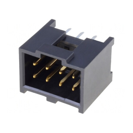 Soclu dreptunghiular tată C-Grid III 2,54mm 8 PIN THT aurit | Electronic-mag.ro | Componente Electronice