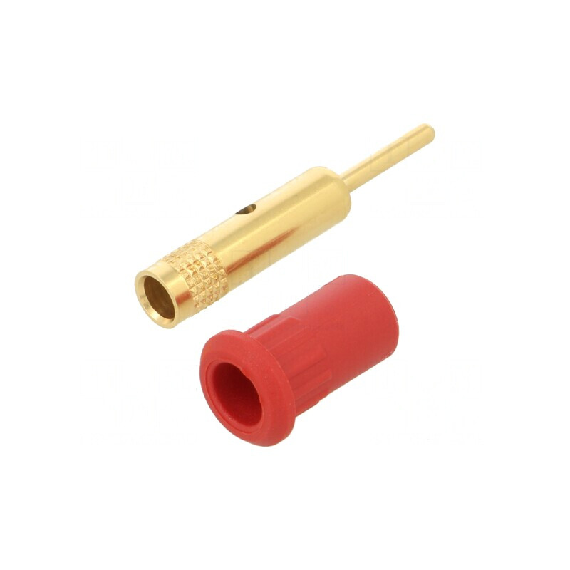 Conector Banană 4mm 25A Roșu Aurit Panou | Electronic-mag.ro | Componente Electronice