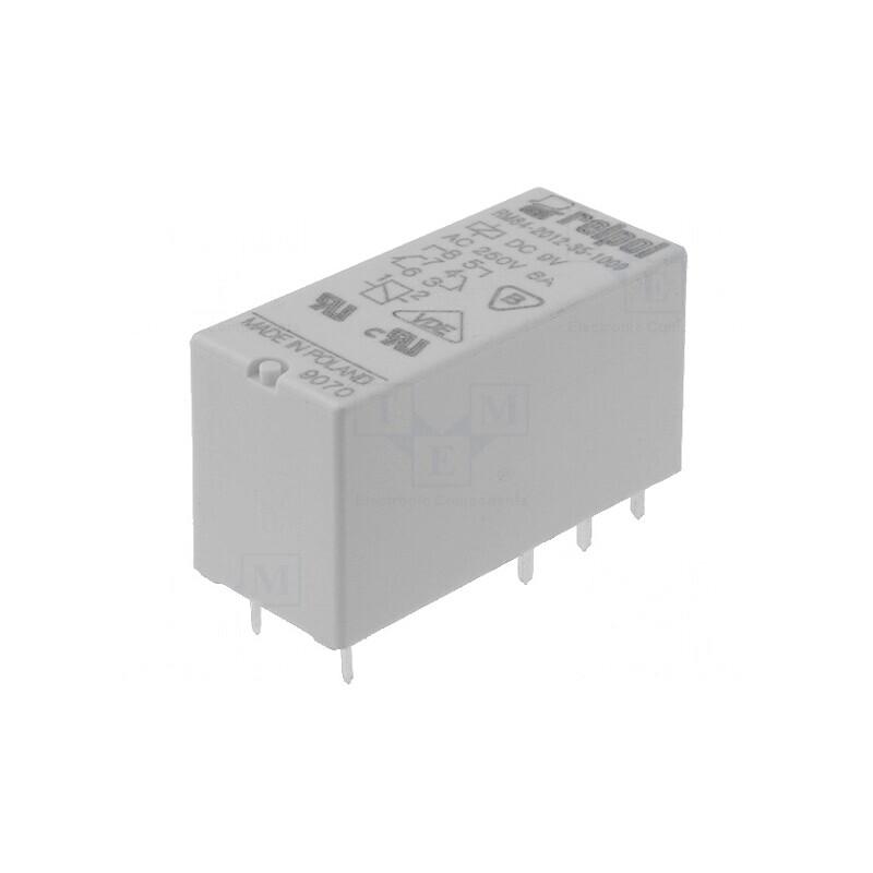 Releu electromagnetic DPDT 9VDC 8A PCB | Electronic-mag.ro | Componente Electronice