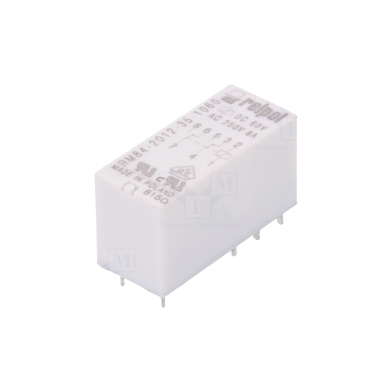 Releu electromagnetic DPDT 60VDC 8A PCB | Electronic-mag.ro | Componente Electronice