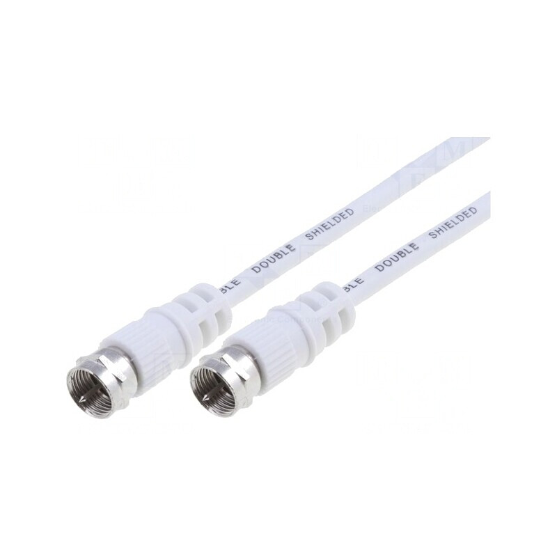 Cablu F 2,5m Dublu Ecranat Alb | Electronic-mag.ro | Componente Electronice